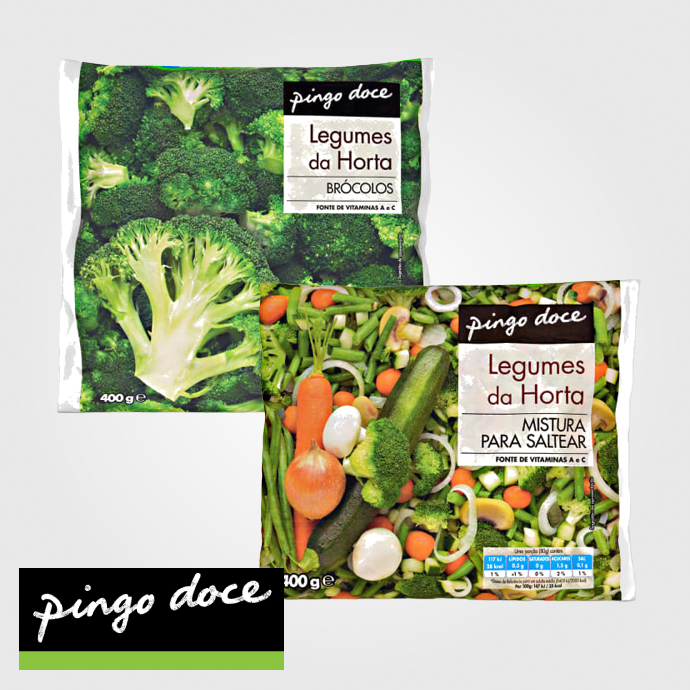 Vegetais e batatas congeladas