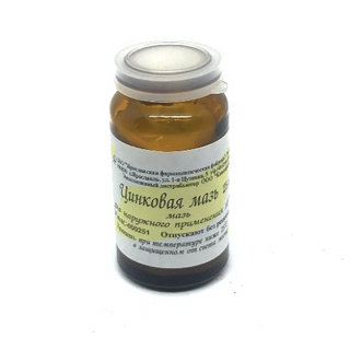 თუთიის მალამო 10% 25გრ ქილა  #1 0 Zinci unguentum 10% 25g #1