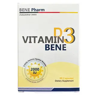 ბენე ვიტამინი დ3 კაფსულა 2000სე  #60 0 BENE Vitamin D3 2000IU #60