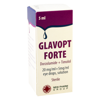 გლავოპტ ფორტე წვეთები თვალის (20მგ+5მგ)1მლ 5მლ #1 0 Glavopt Forte /20mg+5mg/ml 5ml #1