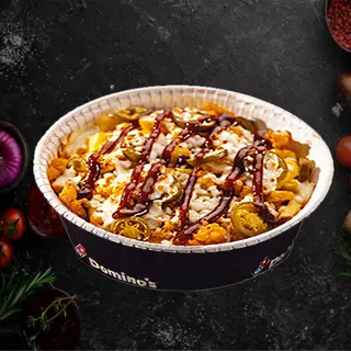 Potatoes with gourmet chicken and barbecue sauce