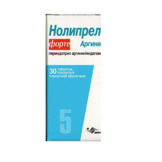 ნოლიპრელი ფორტე არგინინი ტაბლეტი 5მგ+1.25მგ #30 0 Noliprel forte arginin tab 5mg+1.25mg #30