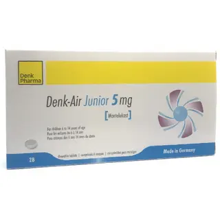 დენკ-ეარი ჯუნიორი ტაბლეტი საღეჭი 5მგ  #28 0 Denk-air Junior tab chewable 5mg/6-14y/ #28