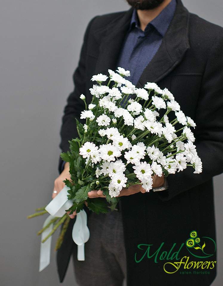 Buchet din 9 ramuri de crizanteme albe