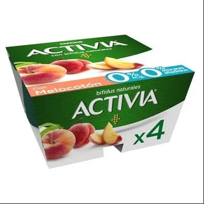 Activia 0% melocotón yogur desnatado 4u