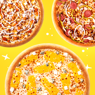 1 Large Pizza + 2 Medium Pizza