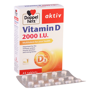დოპელ ჰერც აქტივი ვიტ დ3 ტაბლეტი 2000სე #45 0 Doppel herz vit D-3 tab 2000IU #45