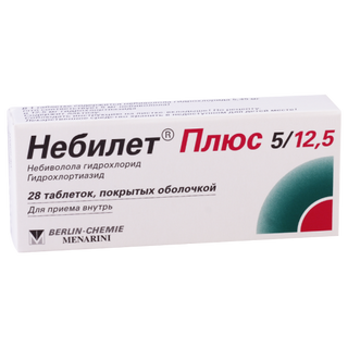 ნებილეტი პლუსი ტაბლეტი 5მგ+12.5მგ #28 0 Nebilet plus tab 5mg+12.5mg #28