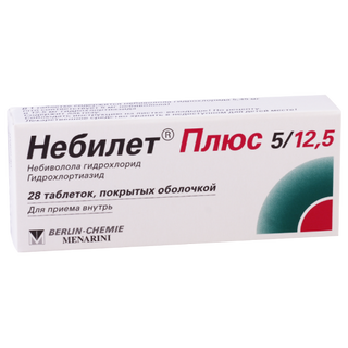 ნებილეტი პლუსი ტაბლეტი 5მგ+12.5მგ #28 0 Nebilet plus tab 5mg+12.5mg #28
