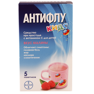 ანტიფლუ კიდსი ფხვნილი ორალური ხსნარის მოსამზადებლად პაკეტი  #5 0 AntiFlu Kids pow with raspberry #5