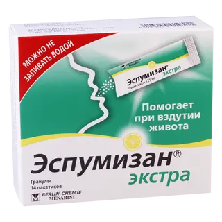 ესპუმიზანი ექსტრა გრანულა 125მგ პაკეტი #14 0 Espumisan extra granules 125mg sachet #14
