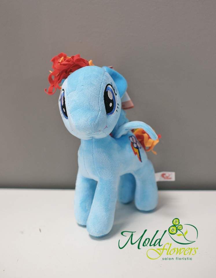 Pony albastru deschis h=30 cm