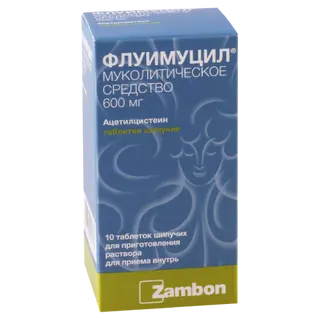 ფლუიმუცილი ტაბლეტი შუშხუნა 600მგ #10 0 Fluimucil tab effervesc 600mg #10