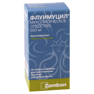 ფლუიმუცილი ტაბლეტი შუშხუნა 600მგ #10 0 Fluimucil tab effervesc 600mg #10