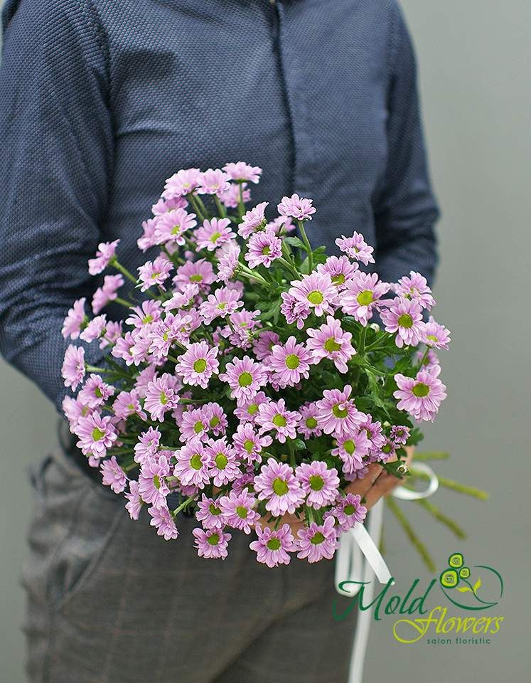 Buchet din 9 ramuri de crizanteme roz