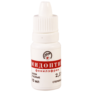 მიდოპტიკი წვეთები თვალის 2.5% 10მლ ფლაკონი #1 0 Midopptic eye drops 2.5% 10ml #1