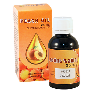 ზეთი ატმის შინაგანი გამოყენებისთვის 25მლ #1 0 Peach oil for internal use 25ml