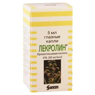ლეკროლინი წვეთები თვალის 4% 5მლ ფლაკონი #1 0 Lecrolyn 4% eye drops 5ml in vial #1