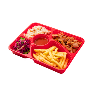 Шаурма на тарелке курица 