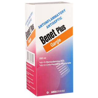ბენეტი პლუსი გარგლი სავლები ხსნარი 200მლ ფლაკონი #1 0 Benet plus solution 200ml #1