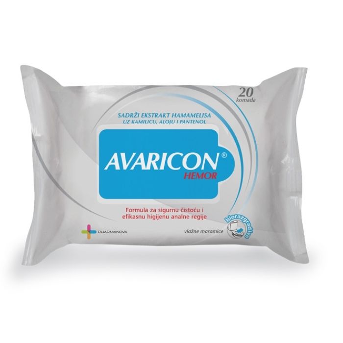 Avaricon® Hemor vlažne maramice, 20kom