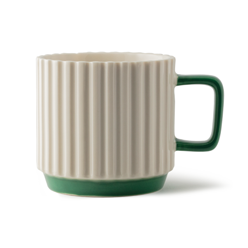 Porcelanowy kubek Pillar biel/zieleń 10oz