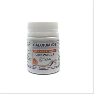 კალციუმი+დ3 ტაბლეტი საღეჭი 600მგ+460სე  #50 0 calcium+D-3 chewable tab cheweble orange flavor #50