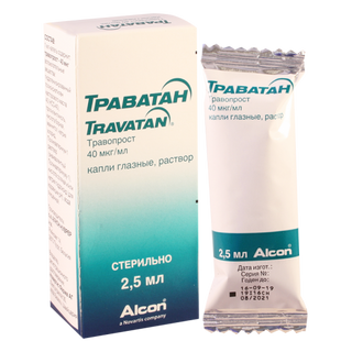 ტრავატანი წვეთები თვალის 40მკგ/1მლ 2.5მლ ფლაკონი #1 0 Travatan eye dr 40mkg/1ml 2.5ml
