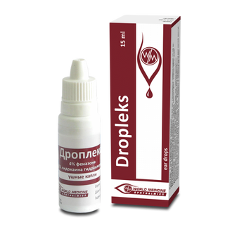 დროპლექსი წვეთები ყურის 15მლ ფლაკონი #1 0 Dropleks ear drops 15ml #1