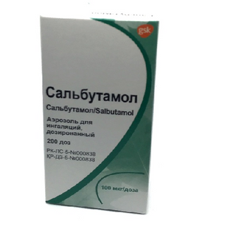 სალბუტამოლი სპრეი საინჰალაციო 100მკგ/1დოზა 200დოზა ფლაკონი #1 0 Salbutamol aerosol 100mkg/doz 200doz