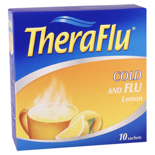 ტერაფლუ ფხვნილი ორალური ხსნარის მოსამზადებლად 325მგ+20მგ+10მგ+50მგ პაკეტი #10 0 Teraflu sashet #10