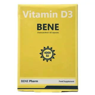 ბენე ვიტამინი დ3 კაფსულა 4000სე #60 0 BENE Vitamin D3 caps 4000IU #60