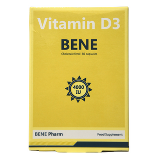 ბენე ვიტამინი დ3 კაფსულა 4000სე #60 0 BENE Vitamin D3 caps 4000IU #60