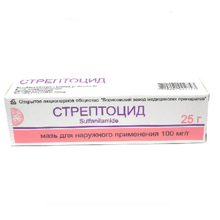 სტრეპტოციდის მალამო 10% 25გრ ტუბი #1 0 Streptocid ointment 10% 25gr