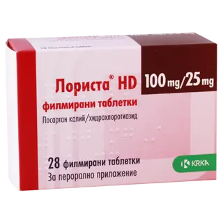 ლორისტა HD ტაბლეტი 100მგ+25მგ #28 0 Lorista HD tab 100mg+25mg #28