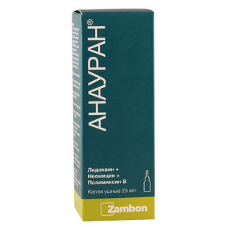 ანაურანი წვეთები ყურის 25მლ ფლაკონი #1 0 Anauran ear dr 25ml #1