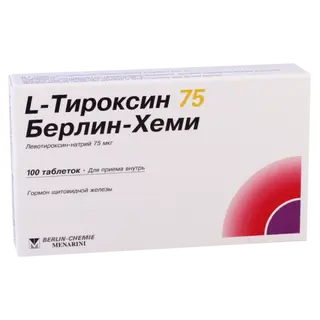 ლ-თიროქსინი ბერლინ-ჰემი ტაბლეტი  75მკგ #100 0 L-Thyroxin tab 75mkg Berlin-Chame #100