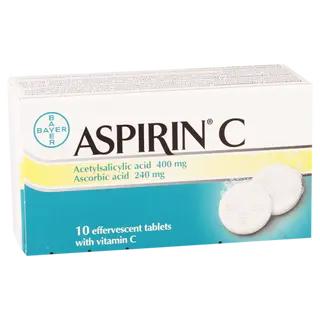 ასპირინი C ტაბლეტი შუშხუნა 400მგ+240მგ #10 0 Aspirin-C efferc 400mg+240mg tab #10