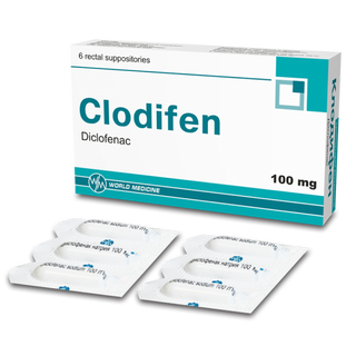 კლოდიფენი სანთელი რექტალური 100მგ #6 0 Clodifen supp 100mg #6