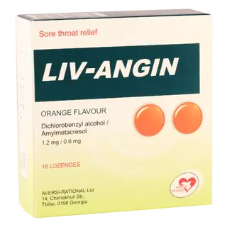 ლივ-ანგინი ჟოლოთი ტაბლეტი საწუწნი #16 0 LiV-Angin  lozenges with raspberry tab #16