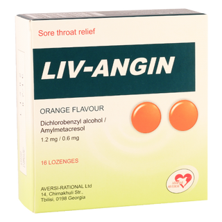 ლივ-ანგინი ჟოლოთი ტაბლეტი საწუწნი #16 0 LiV-Angin  lozenges with raspberry tab #16