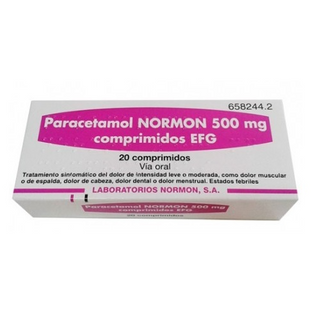 პარაცეტამოლი ნორმონი ტაბლეტი 500მგ #20 0 Paracetamol NORMON 500mg tablets #20