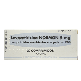 ლევოცეტირიზინი ნორმონი ტაბლეტი 5მგ #20 0 Levocetirizine NORMON 5 mg # 20 tablets