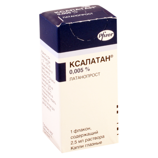 ქსალატანი წვეთები თვალის 0.005% 2.5მლ ფლაკონი #1 0 Xalatan 50mkg/1ml 2.5ml #1