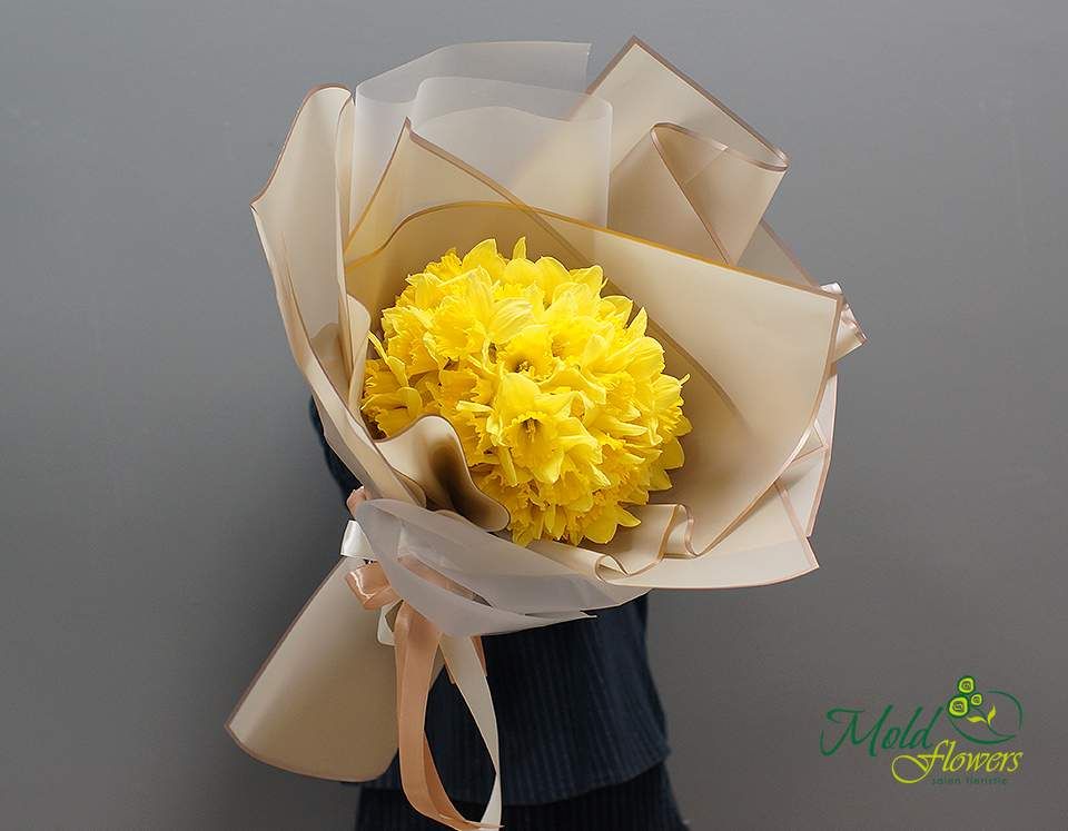 Buchet din 51 narcise galbene