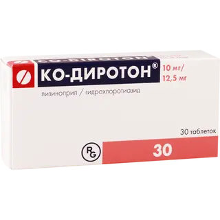 კო-დიროტონი ტაბლეტი 10მგ+12.5მგ #30 0 Co-Diroton tab 10mg+12.5mg #30