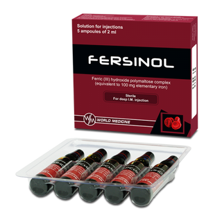 ფერსინოლი ი/მ ხსნარი საინექციო 100მგ/2მლ ამპულა #5 0 Fersinol amp 100mg/2ml i/m #5