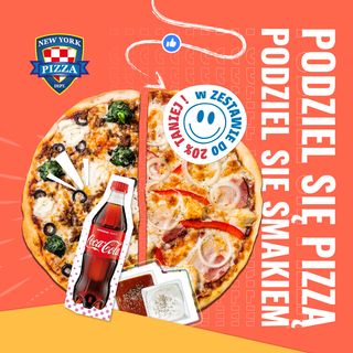 Podziel się PIZZĄ( 2x Pizza 30cm + 2 sosy + Napój 0,5l)