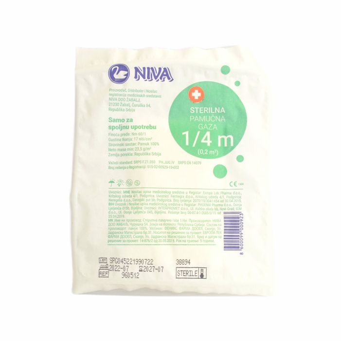 NIVA GAZA sterilna 1/4mx80cm 100% pamuk A10 PAK.