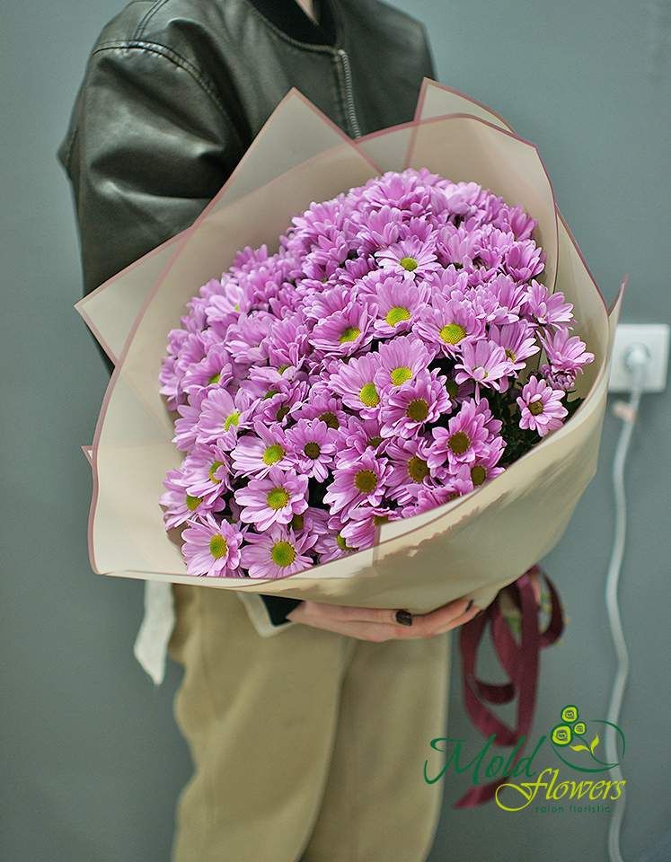 Buchet de crizanteme roz "Tandrețea inimii"